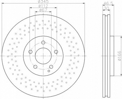 HELLA PAGID 8dd355121321 -  Тормозной диск